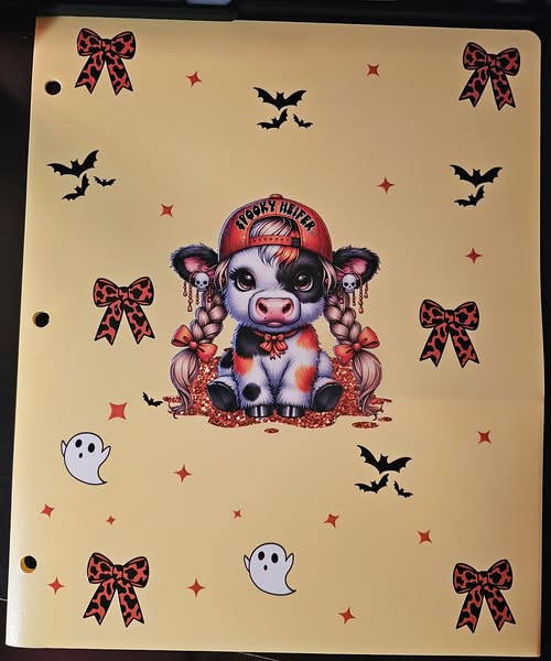 Spooky Heifer peachy folder