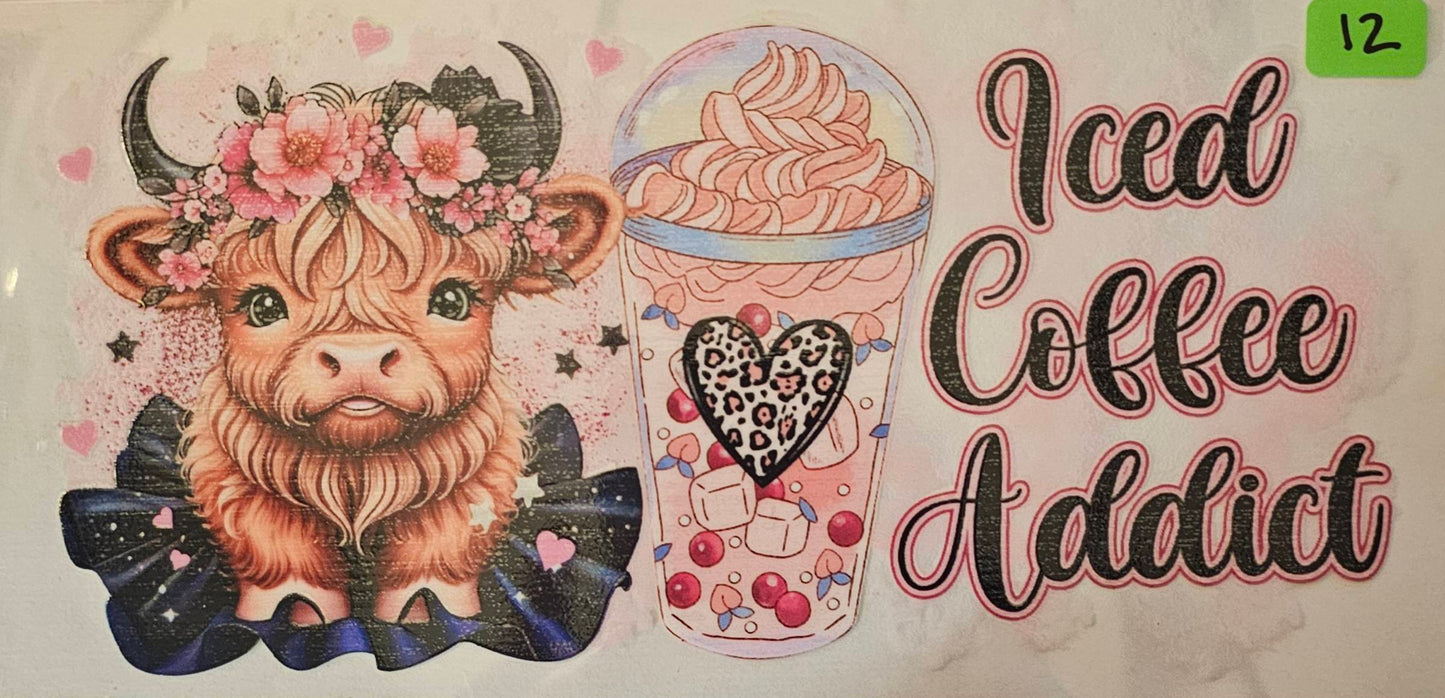 Iced coffee addict Highland cow