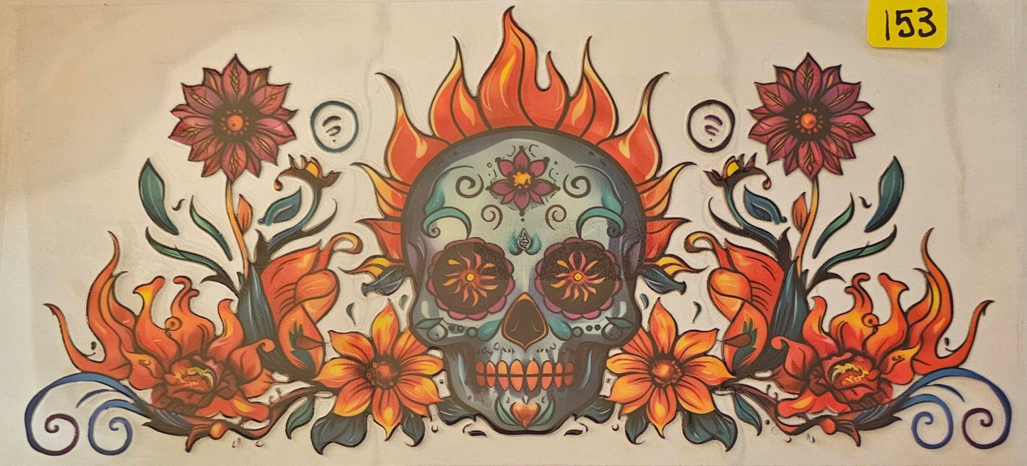 Skull with flames