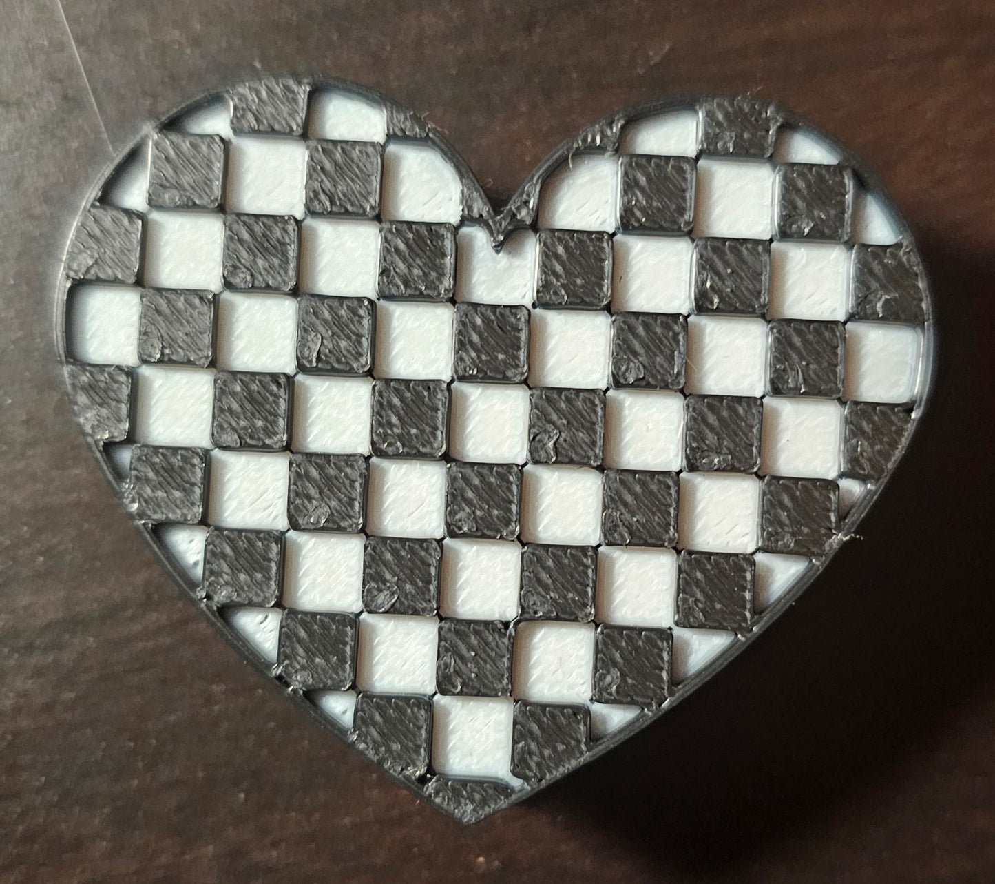 Black Checkered Heart