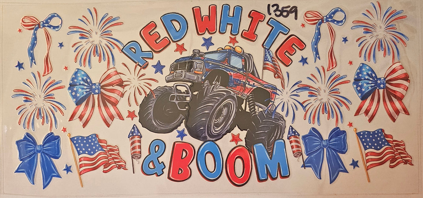 Red, White and Boom truck