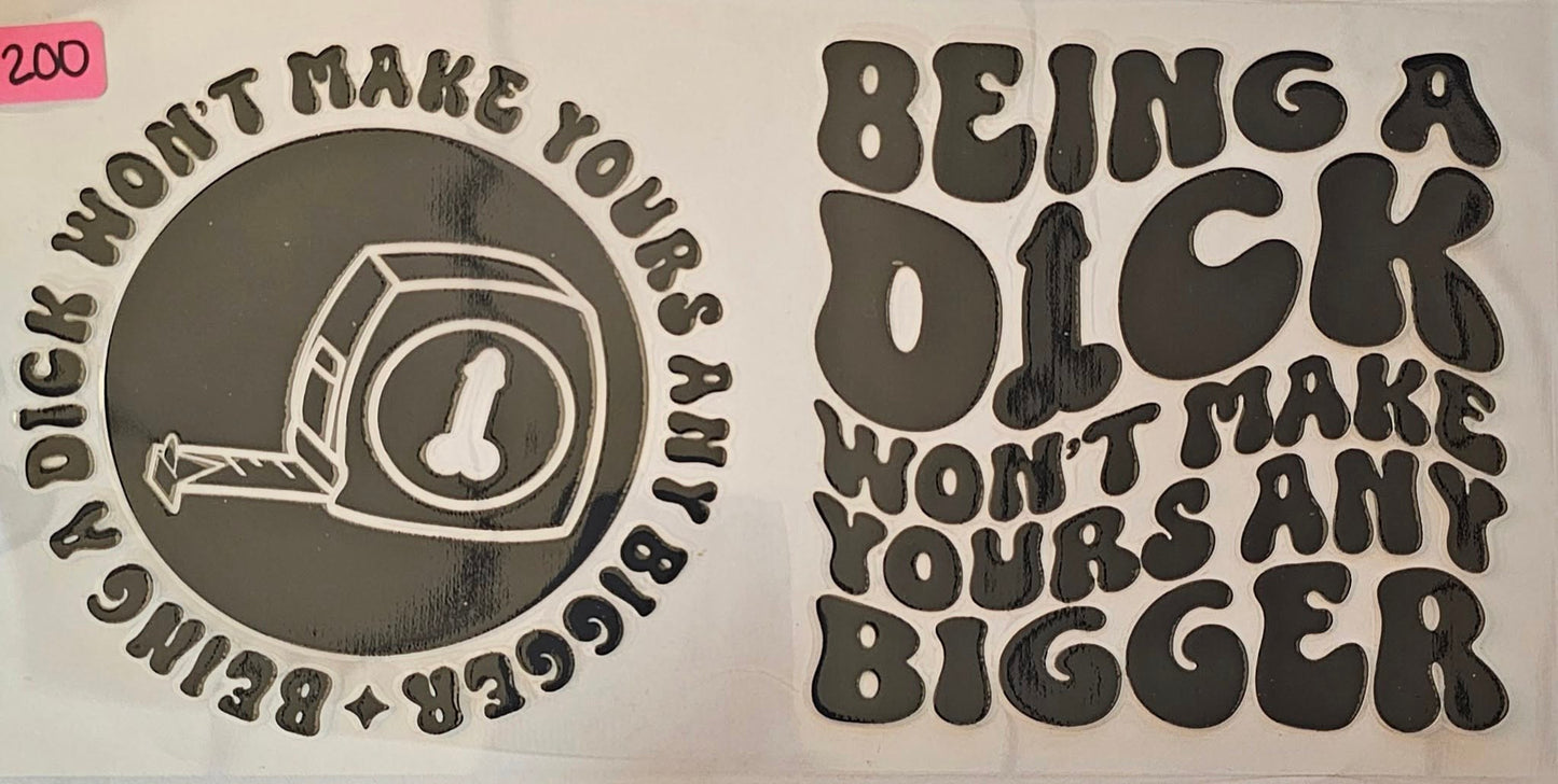 Being a dick won't make yours any bigger in Black