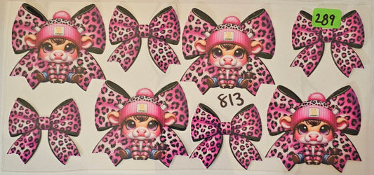 Leopard print Pink highland cow #1