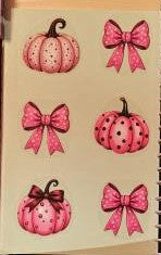 Pink Pumpkins light green notebook