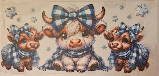 Plaid scarfs and bows highland cows