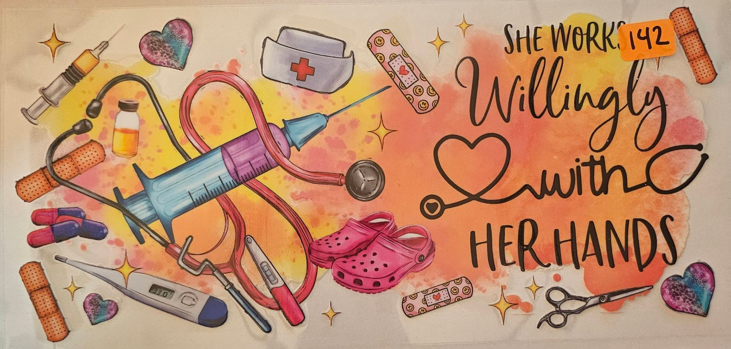 She works willingly with her hands