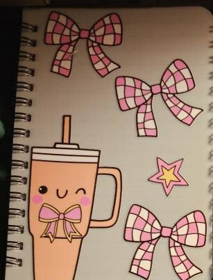 Tumbler with bows notebook